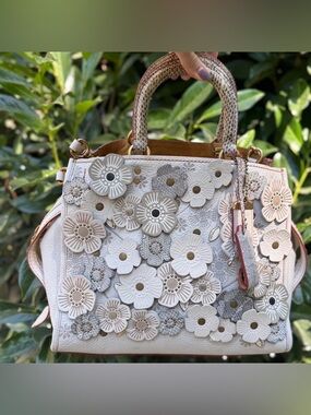 No offers Coach Snakeskin Rogue Bag Tea Rose 58964
